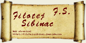 Filotej Šibinac vizit kartica